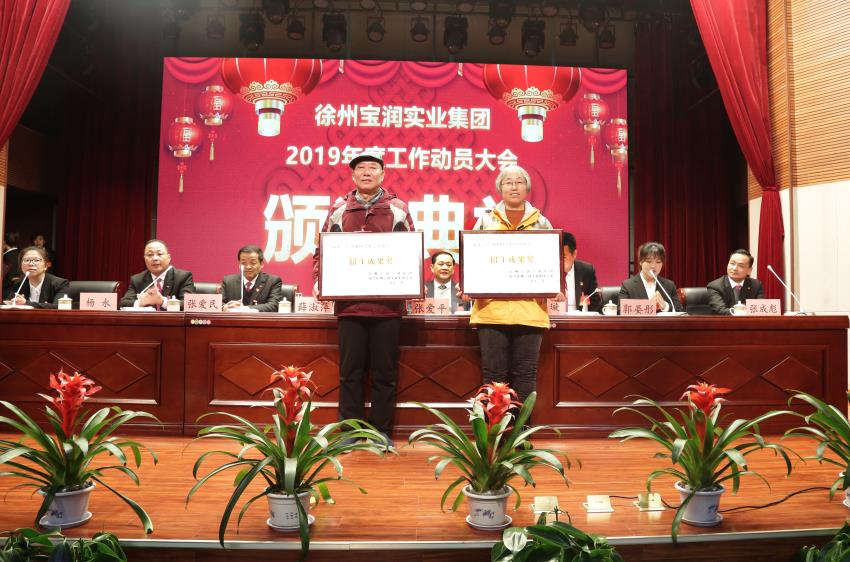 冠亚在线手机版（大中国区）2019年度工作动员大会---集团公司领导为先进单位和先进个人代表颁奖